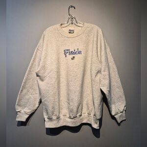 Vintage NCAA Florida Gators Grey Stitched Graphic Crewneck Sweater | Size XL